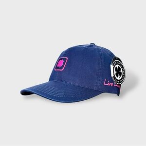 Black Clover Unisex SP22 Sunny Fields Woven Patch Blue Pink Baseball Cap sz OS